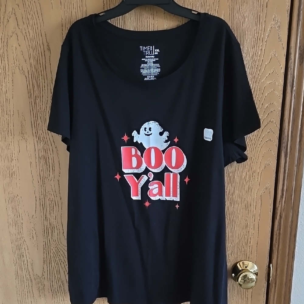 Time and Tru Maternity XXL (20) Black 'Boo Y'all' T-Shirt